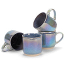 Purple Glossy Rainbow Glaze 17 ounce Stoneware Coffee Cup Mugs Set of 4