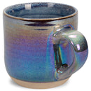 Purple Glossy Rainbow Glaze 17 ounce Stoneware Coffee Cup Mugs Set of 4