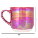 Elanze Designs Red Glossy Iridescent Rainbow Reactive Glaze 17 ounce Stoneware Coffee Cup Mugs Set of 4