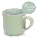 Elanze Designs Seafoam Mint Green Glossy Rainbow Reactive Glaze 17 ounce Stoneware Coffee Cup Mugs Set of 4