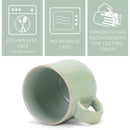Elanze Designs Seafoam Mint Green Glossy Rainbow Reactive Glaze 17 ounce Stoneware Coffee Cup Mugs Set of 4