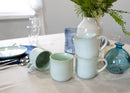 Elanze Designs Seafoam Mint Green Glossy Rainbow Reactive Glaze 17 ounce Stoneware Coffee Cup Mugs Set of 4