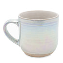 Elanze Designs White Glossy Iridescent Rainbow Reactive Glaze 17 ounce Stoneware Coffee Cup Mugs Set of 4