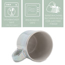 Elanze Designs White Glossy Iridescent Rainbow Reactive Glaze 17 ounce Stoneware Coffee Cup Mugs Set of 4