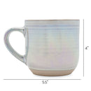 Elanze Designs White Glossy Iridescent Rainbow Reactive Glaze 17 ounce Stoneware Coffee Cup Mugs Set of 4