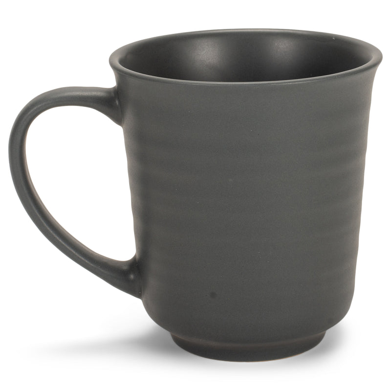 Black Matte Glaze Finish 17 ounce Stoneware Coffee Cup Mugs Set of 4