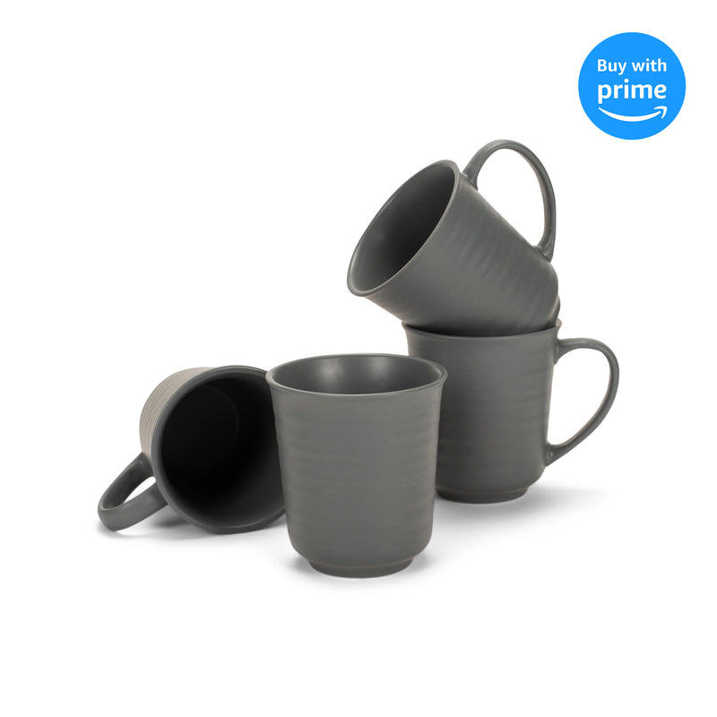 Complete set of Black Matte Glaze Matching Coffee Mug Set
