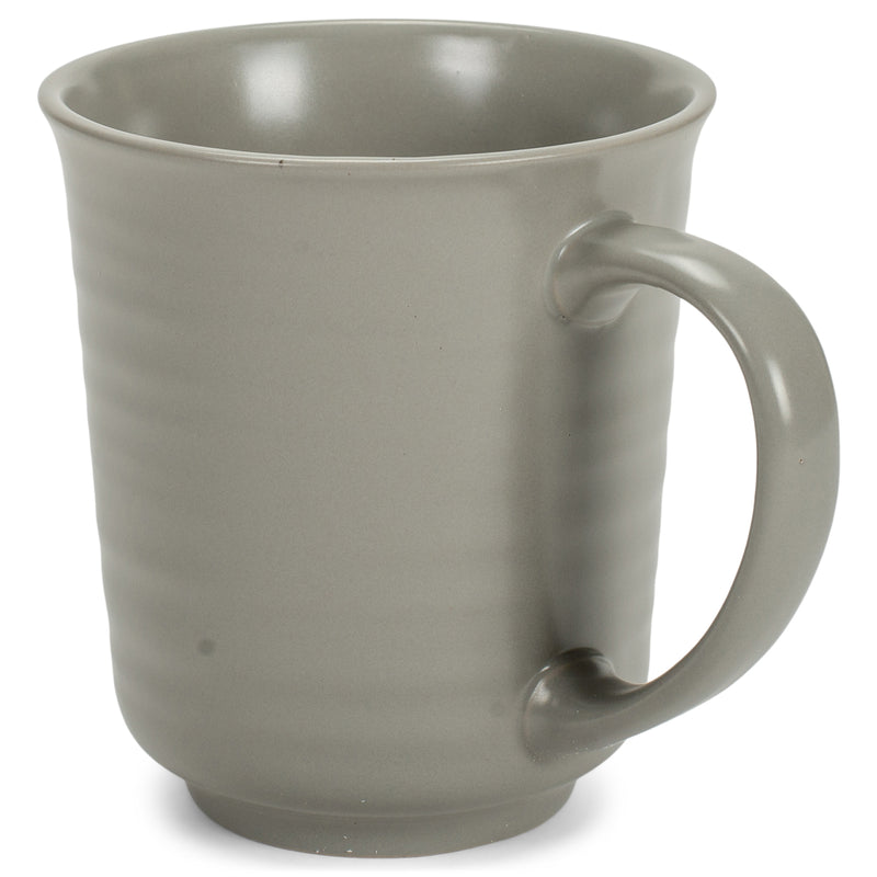 Grey Matte Glaze Finish 17 ounce Stoneware Coffee Cup Mugs Set of 4