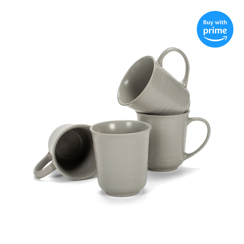 Complete set of Grey Matte Glaze Matching Coffee Mug Set