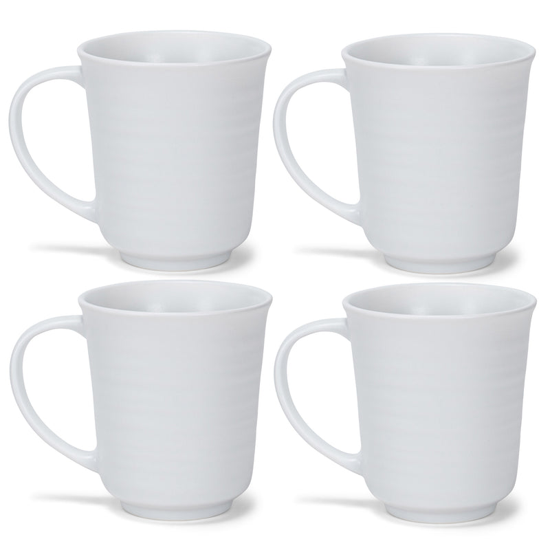 Elanze Designs White Matte Glaze Finish 17 ounce Stoneware Coffee Cup Mugs Set of 4