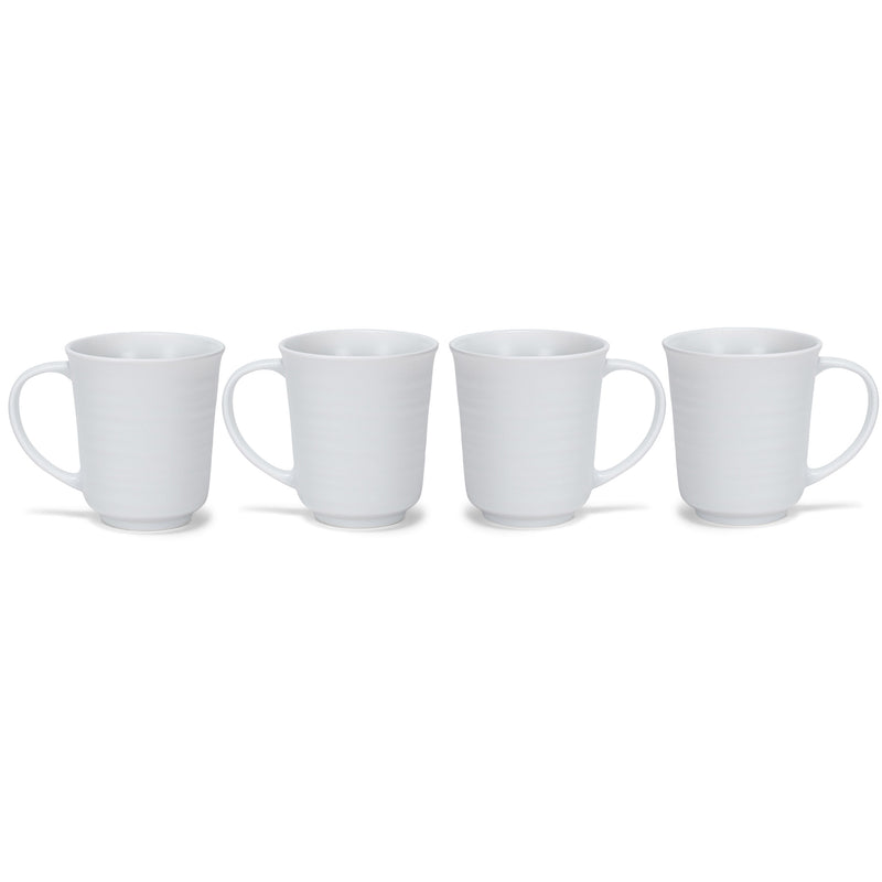 Elanze Designs White Matte Glaze Finish 17 ounce Stoneware Coffee Cup Mugs Set of 4