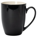 Black Glossy Finish 10 ounce New Bone China Coffee Cup Mugs Set of 4