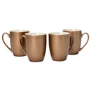 Bronze Tone Glossy Finish 10 ounce New Bone China Coffee Cup Mugs Set of 4