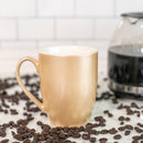 Pearlescent Sand Finish 10 ounce New Bone China Coffee Cup Mugs Set of 4