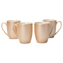 Pearlescent Sand Finish 10 ounce New Bone China Coffee Cup Mugs Set of 4