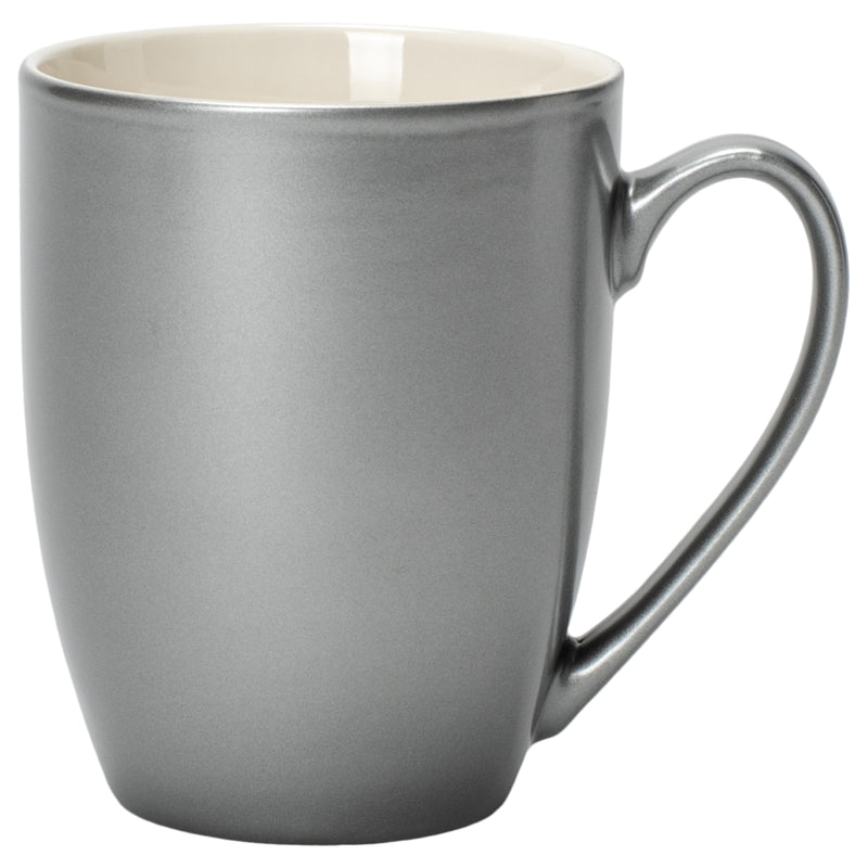 Grey Glossy Finish 10 ounce New Bone China Coffee Cup Mugs Set of 4