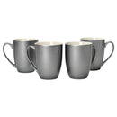 Grey Glossy Finish 10 ounce New Bone China Coffee Cup Mugs Set of 4