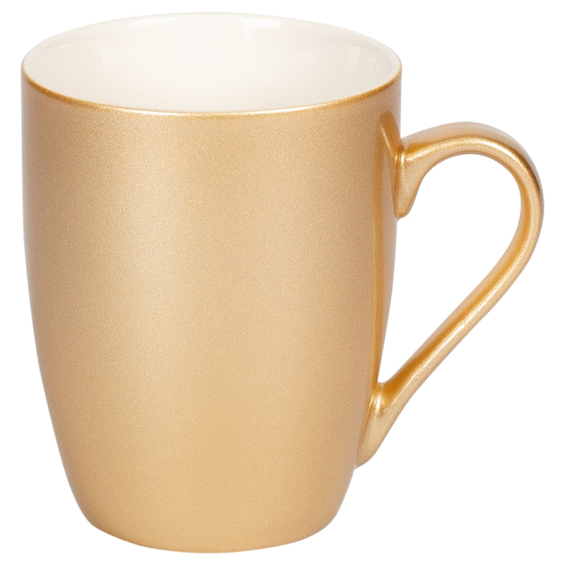 Vegas Gold-Tone Metallic Finish 10 Oz. New Bone China Coffee Cup Mug Set of 4