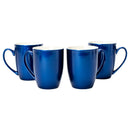 Navy Blue Glossy Finish 10 ounce New Bone China Coffee Cup Mugs Set of 4