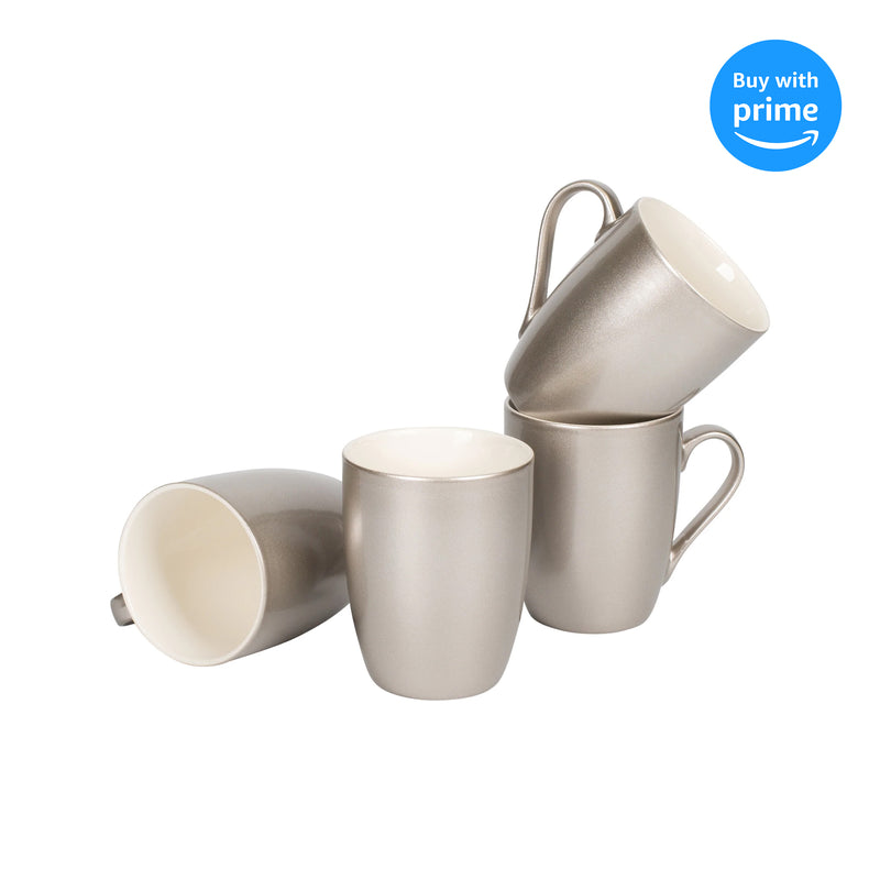 Complete set of Silver Tone Metallic Coffee Mug