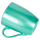 Seafoam Teal Green Metallic Finish 10 Oz. New Bone China Coffee Cup Mug Set of 4