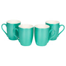 Seafoam Teal Green Metallic Finish 10 Oz. New Bone China Coffee Cup Mug Set of 4