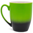Green Black Two Toned Ombre Matte 10 ounce Ceramic Stoneware Coffee Cup Mugs Set of 4
