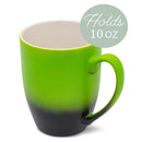 Green Black Two Toned Ombre Matte 10 ounce Ceramic Stoneware Coffee Cup Mugs Set of 4