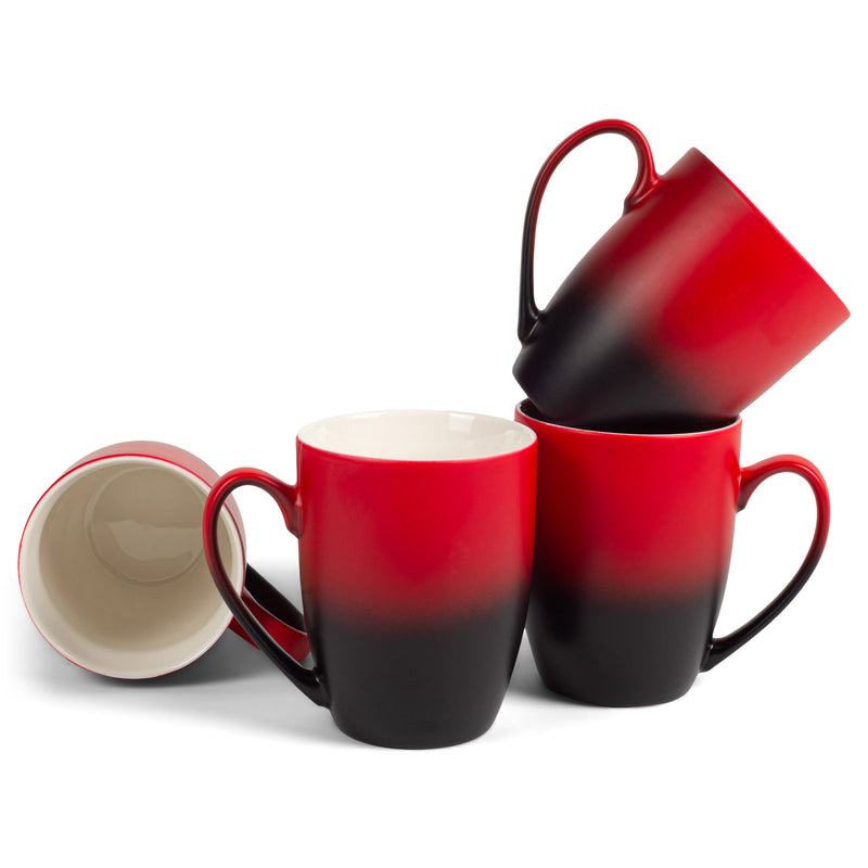 two-colors matte glaze mugs - Red