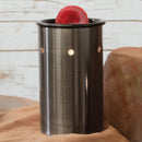 Front view of Brushed Charcoal Black Metal Electric Wax Tart and Oil Warmer