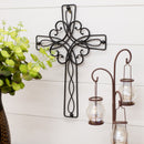 Dicksons Floral Open Intricate Black 17.5 Inch Metal Decorative Hanging Wall Cross