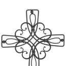 Dicksons Floral Open Intricate Black 17.5 Inch Metal Decorative Hanging Wall Cross