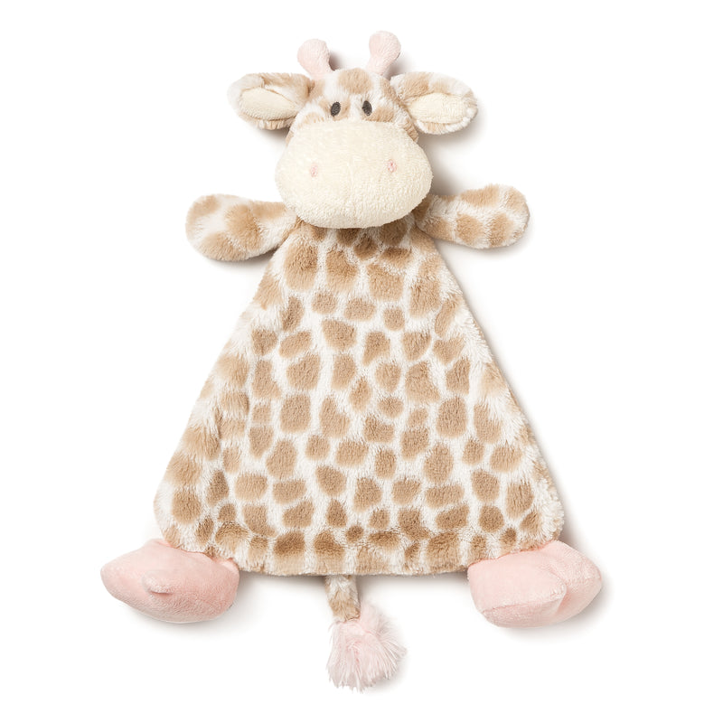 DEMDACO Sadie Giraffe Pale Pink Children's Plush Rattle Blankie