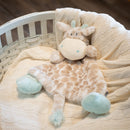 DEMDACO Colby Giraffe Sky Blue Childrens Plush Rattle Blankie