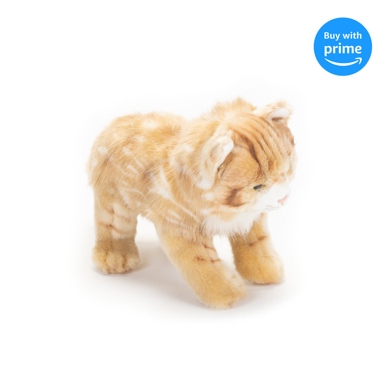 DEMDACO Large Maine Coon Cat Striped Ginger Children's Plush Stuffed Animal Toy
