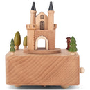 Cottage Garden Castle Car Woodgrain 17 inch Beech Wind-Up Musical Figurine