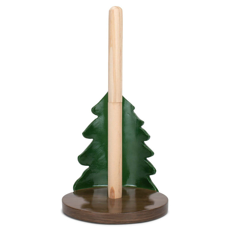 Elanze Designs Forest and Bear 12 inch Resin and Wood Paper Towel Holder