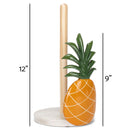 Elanze Designs Tropical Pineapple 12 inch Resin and Wood Paper Towel Holder