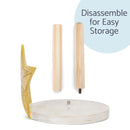 Elanze Designs Gold Tone Star 12 inch Resin and Wood Paper Towel Holder