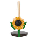 Elanze Designs Yellow Sunflower 12 inch Resin and Wood Paper Towel Holder