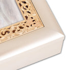First Communion Ornate Champagne Inlay Music Box Plays Amazing Grace