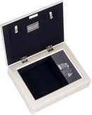 50th Anniversary Silvertone Gold Inlay Jewelry Music Box Plays Unchained Melody