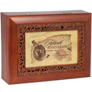 Home décor keepsake and trinket box made with hidden musical mechanism inside