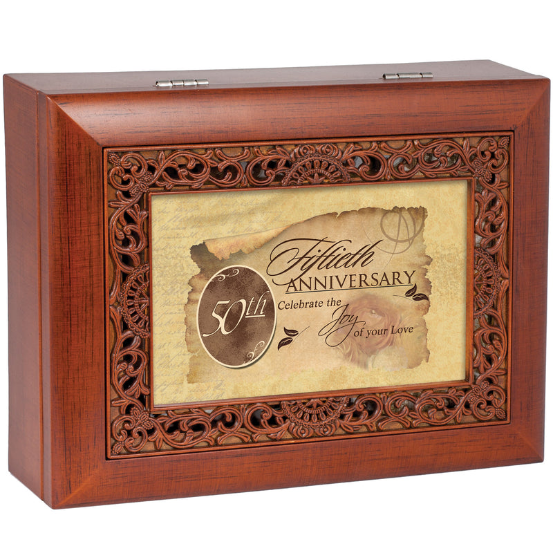 Home décor keepsake and trinket box made with hidden musical mechanism inside