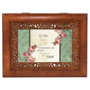 Top down view of Sister Woodgrain Ornate Music Box