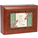 Home décor keepsake and trinket box made with hidden musical mechanism inside