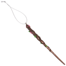 Cottage Garden Woodgrain Pink Flower 6.25 inch Resin Collectible Witch Wizard Magic Wand Ornament