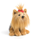 DEMDACO Red Bow Yorkshire Terrier Children's Plush Beanbag Stuffed Animal Toy