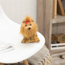 DEMDACO Red Bow Yorkshire Terrier Childrens Plush Beanbag Stuffed Animal Toy