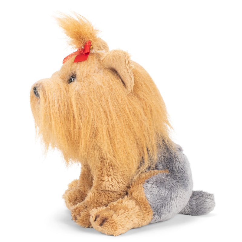 DEMDACO Red Bow Yorkshire Terrier Childrens Plush Beanbag Stuffed Animal Toy